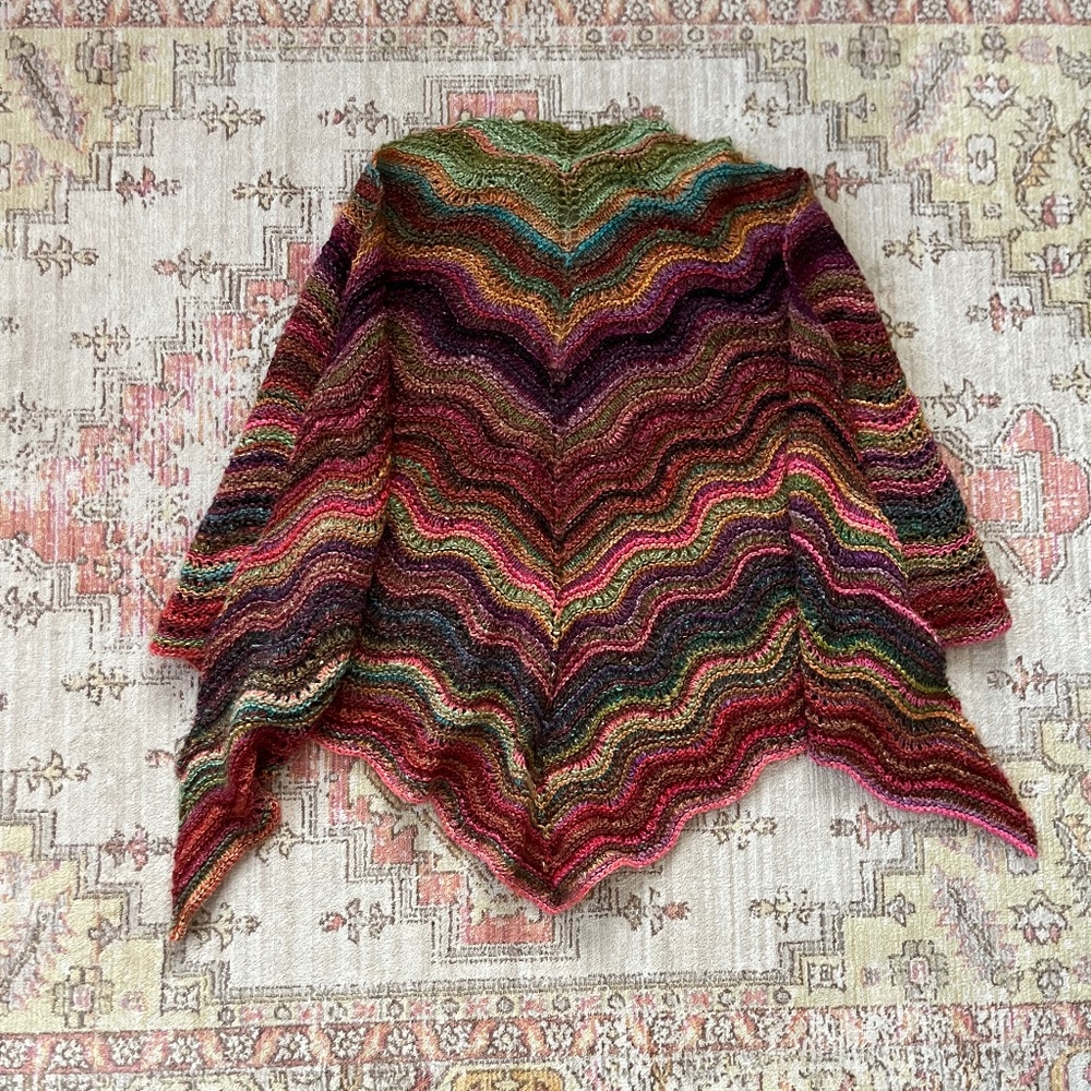 Handknit wool shawl